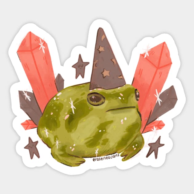 Crystal Magician Frog Sticker by eraserheadarts